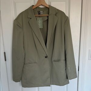 Sage Green Oversized Women's Blazer H&M